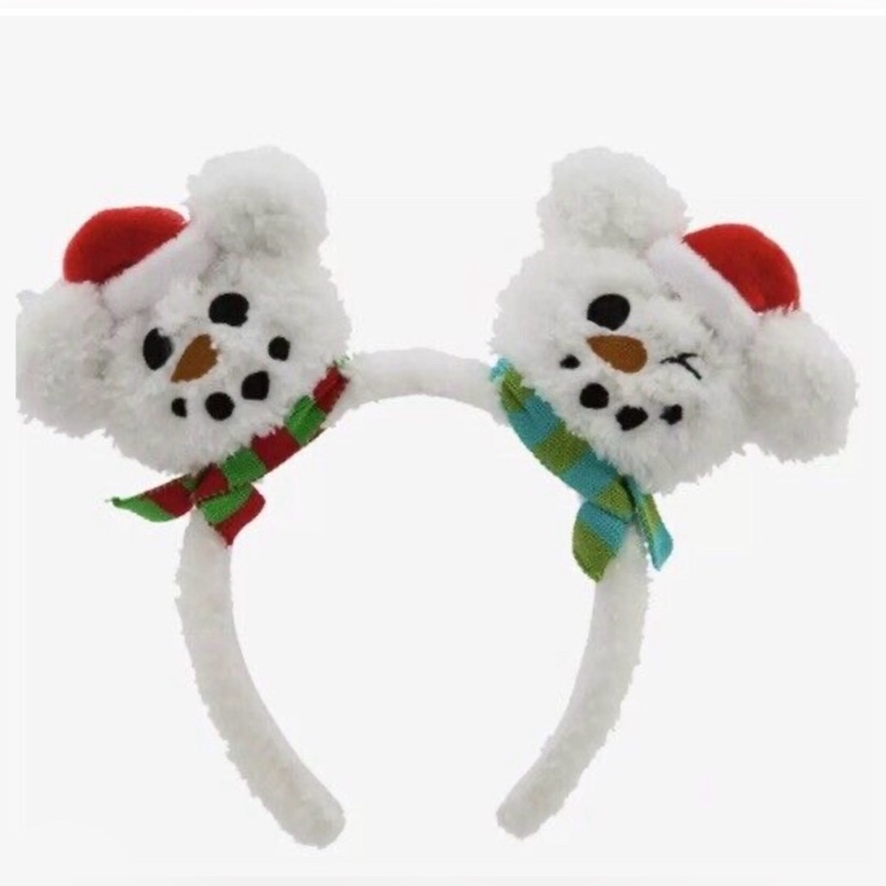 2024 Disney Parks Mickey Mouse Snowman Ears Headband Christmas Holidays - NEW